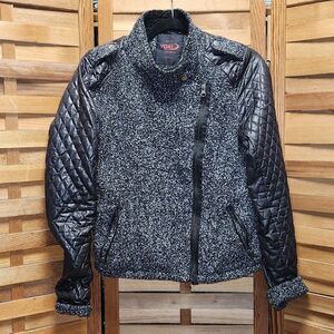 Yoki Outerwear Collection Black Gray Jacket Women M Polyester Wool